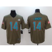 Miami Dolphins #14 Jarvis Landry Olive 2017 Salute To Service Limited Men Nike NFL Jersey