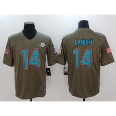 Miami Dolphins #14 Jarvis Landry Olive 2017 Salute To Service Limited Men Nike NFL Jersey