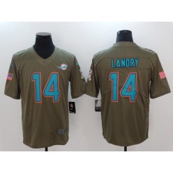 Miami Dolphins #14 Jarvis Landry Olive 2017 Salute To Service Limited Men Nike NFL Jersey