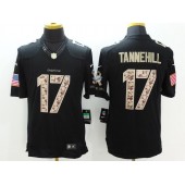 Miami Dolphins #17 Ryan Tannehill Black Men Stitched Nike NFL Limited Salute to Service Jersey
