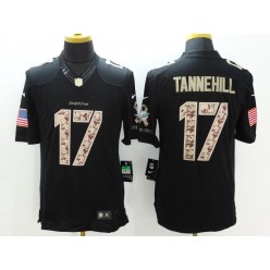Miami Dolphins #17 Ryan Tannehill Black Men Stitched Nike NFL Limited Salute to Service Jersey