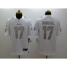 Miami Dolphins #17 Ryan Tannehill White Platinum Men Nike NFL Jersey