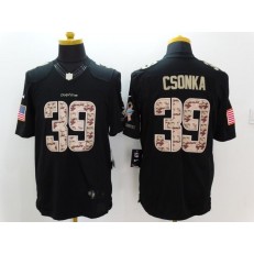 Miami Dolphins #39 Larry Csonka Black Men Stitched Nike NFL Limited Salute to Service Jersey
