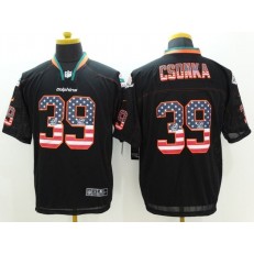 Miami Dolphins #39 Larry Csonka Black USA Flag Fashion Elite Men Nike NFL Jersey