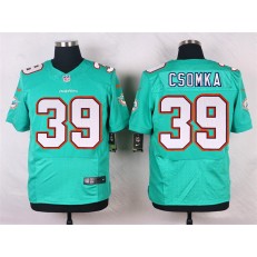 Miami Dolphins #39 Larry Csonka Elite Aqua Green Team Color Men Nike NFL Jersey