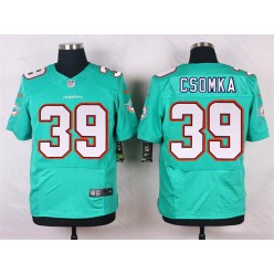 Miami Dolphins #39 Larry Csonka Elite Aqua Green Team Color Men Nike NFL Jersey