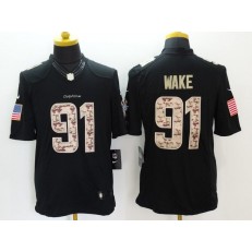 Miami Dolphins #91 Cameron Wake Black Men Stitched Nike NFL Limited Salute to Service Jersey