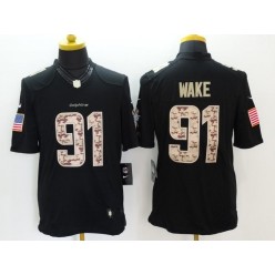Miami Dolphins #91 Cameron Wake Black Men Stitched Nike NFL Limited Salute to Service Jersey