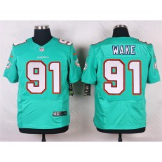 Miami Dolphins #91 Cameron Wake Elite Aqua Green Team Color Men Nike NFL Jersey