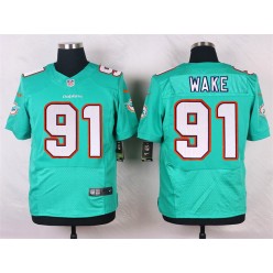 Miami Dolphins #91 Cameron Wake Elite Aqua Green Team Color Men Nike NFL Jersey