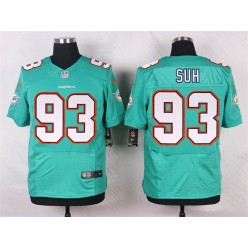 Miami Dolphins #93 Ndamukong Suh Elite Aqua Green Team Color Men Nike NFL Jersey