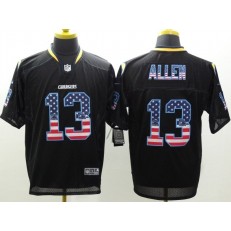 San Diego Chargers #13 Keenan Allen Black USA Flag Fashion Elite Men Nike NFL Jersey