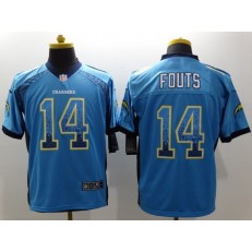 San Diego Chargers #14 Dan Fouts Blue Drift Men Elite Nike NFL Jersey