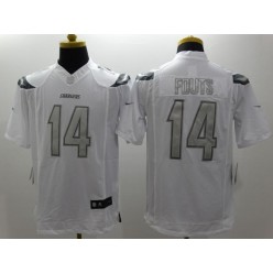San Diego Chargers #14 Dan Fouts White Men Stitched Nike NFL Limited Platinum Jersey