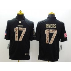 San Diego Chargers #17 Philip Rivers Black Men Stitched Nike NFL Limited Salute to Service Jersey