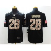 San Diego Chargers #28 Melvin Gordon Black Men Stitched Nike NFL Limited Salute to Service Jersey