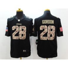 San Diego Chargers #28 Melvin Gordon Black Men Stitched Nike NFL Limited Salute to Service Jersey