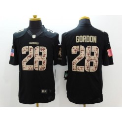 San Diego Chargers #28 Melvin Gordon Black Men Stitched Nike NFL Limited Salute to Service Jersey