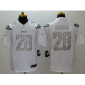 San Diego Chargers #28 Melvin Gordon White Men Stitched Nike NFL Limited Platinum Jersey (1)