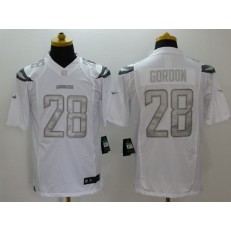 San Diego Chargers #28 Melvin Gordon White Men Stitched Nike NFL Limited Platinum Jersey (1)