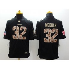 San Diego Chargers #32 Eric Weddle Black Men Stitched Nike NFL Limited Salute to Service Jersey