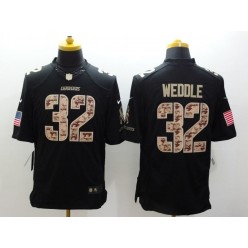 San Diego Chargers #32 Eric Weddle Black Men Stitched Nike NFL Limited Salute to Service Jersey