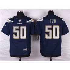 San Diego Chargers #50 Manti Te O Elite Navy Blue Men Nike NFL Jersey