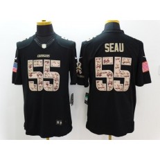San Diego Chargers #55 Junior Seau Black Men Stitched Nike NFL Limited Salute to Service Jersey