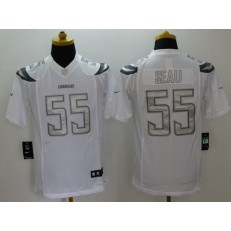 San Diego Chargers #55 Junior Seau White Men Stitched Nike NFL Limited Platinum Jersey (1)