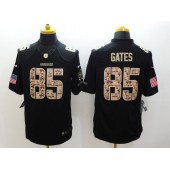San Diego Chargers #85 Antonio Gates Black Men Stitched Nike NFL Limited Salute to Service Jersey
