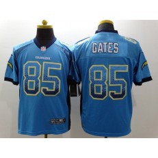 San Diego Chargers #85 Antonio Gates Blue Drift Men Elite Nike NFL Jersey
