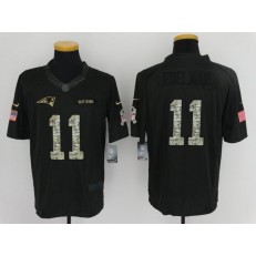 New England Patriots #11 Julian Edelman Anthracite 2016 Salute to Service Limited Men Nike NFL Jersey