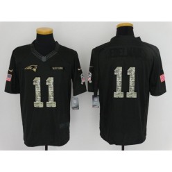 New England Patriots #11 Julian Edelman Anthracite 2016 Salute to Service Limited Men Nike NFL Jersey