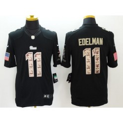 New England Patriots #11 Julian Edelman Black Men Stitched Nike NFL Limited Salute to Service Jersey