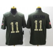 New England Patriots #11 Julian Edelman Green Salute To Service Limited Nike NFL Jersey