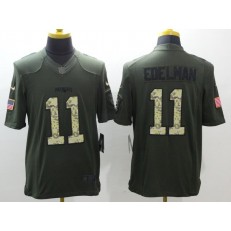 New England Patriots #11 Julian Edelman Green Salute To Service Limited Nike NFL Jersey
