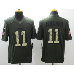 New England Patriots #11 Julian Edelman Green Salute To Service Limited Nike NFL Jersey