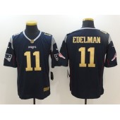 New England Patriots #11 Julian Edelman Navy Blue Gold Limited Men Nike NFL Jersey