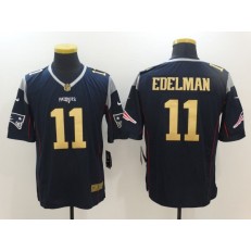 New England Patriots #11 Julian Edelman Navy Blue Gold Limited Men Nike NFL Jersey
