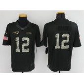 New England Patriots #12 Tom Brady Anthracite 2016 Salute to Service Limited Men Nike NFL Jersey