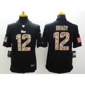 New England Patriots #12 Tom Brady Black Men Stitched Nike NFL Limited Salute to Service Jersey