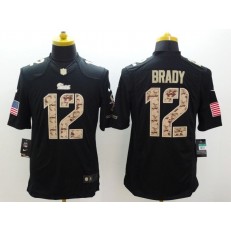 New England Patriots #12 Tom Brady Black Men Stitched Nike NFL Limited Salute to Service Jersey