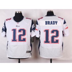 New England Patriots #12 Tom Brady Elite White Men Nike NFL Jersey