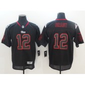 New England Patriots #12 Tom Brady Lights Out Black Elite Men Nike NFL Jersey