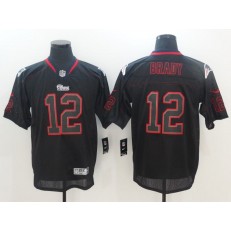 New England Patriots #12 Tom Brady Lights Out Black Elite Men Nike NFL Jersey