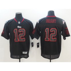 New England Patriots #12 Tom Brady Lights Out Black Elite Men Nike NFL Jersey