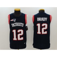 New England Patriots #12 Tom Brady Navy Color Rush Name And Number Tank Top Men Nike NFL Jersey