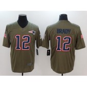 New England Patriots #12 Tom Brady Olive 2017 Salute To Service Limited Men Nike NFL Jersey