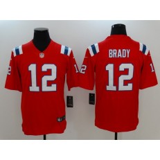 New England Patriots #12 Tom Brady Red Vapor Untouchable Limited Men Nike NFL Jersey