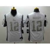 New England Patriots #12 Tom Brady White Men Nike NFL Limited Platinum Jersey